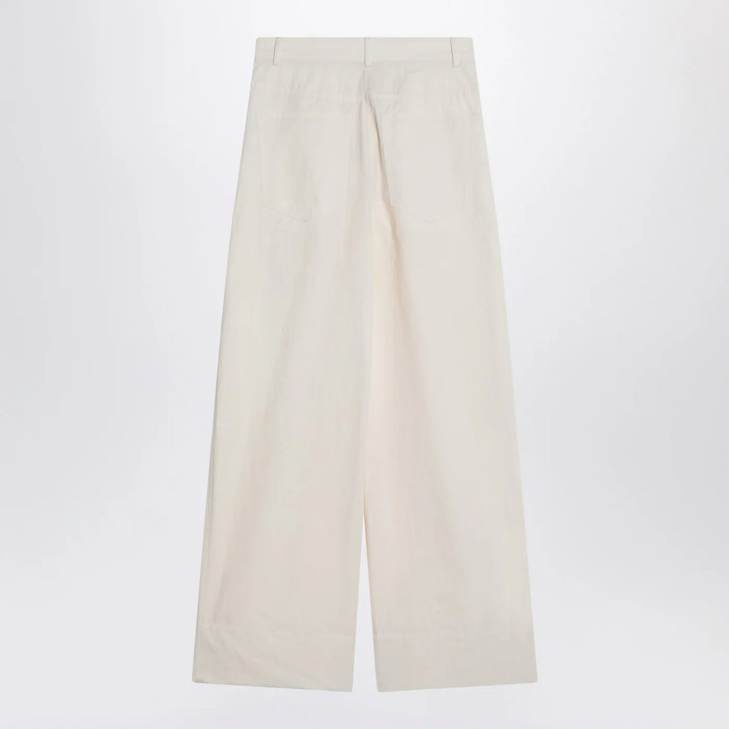 MKDT Studio Wide écru trousers in cotton