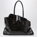 The Attico La Passeggiata Medium bag in coffee crocodile-print leather
