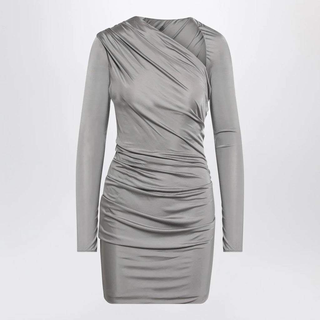 The Attico Draped grey mini dress