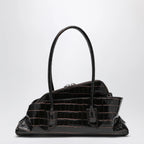 The Attico La Passeggiata Small bag in coffee crocodile-print leather