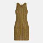 The Attico Military green mini dress with rhinestones