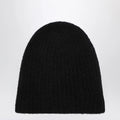 Roberto Collina Black cashmere ribbed beanie