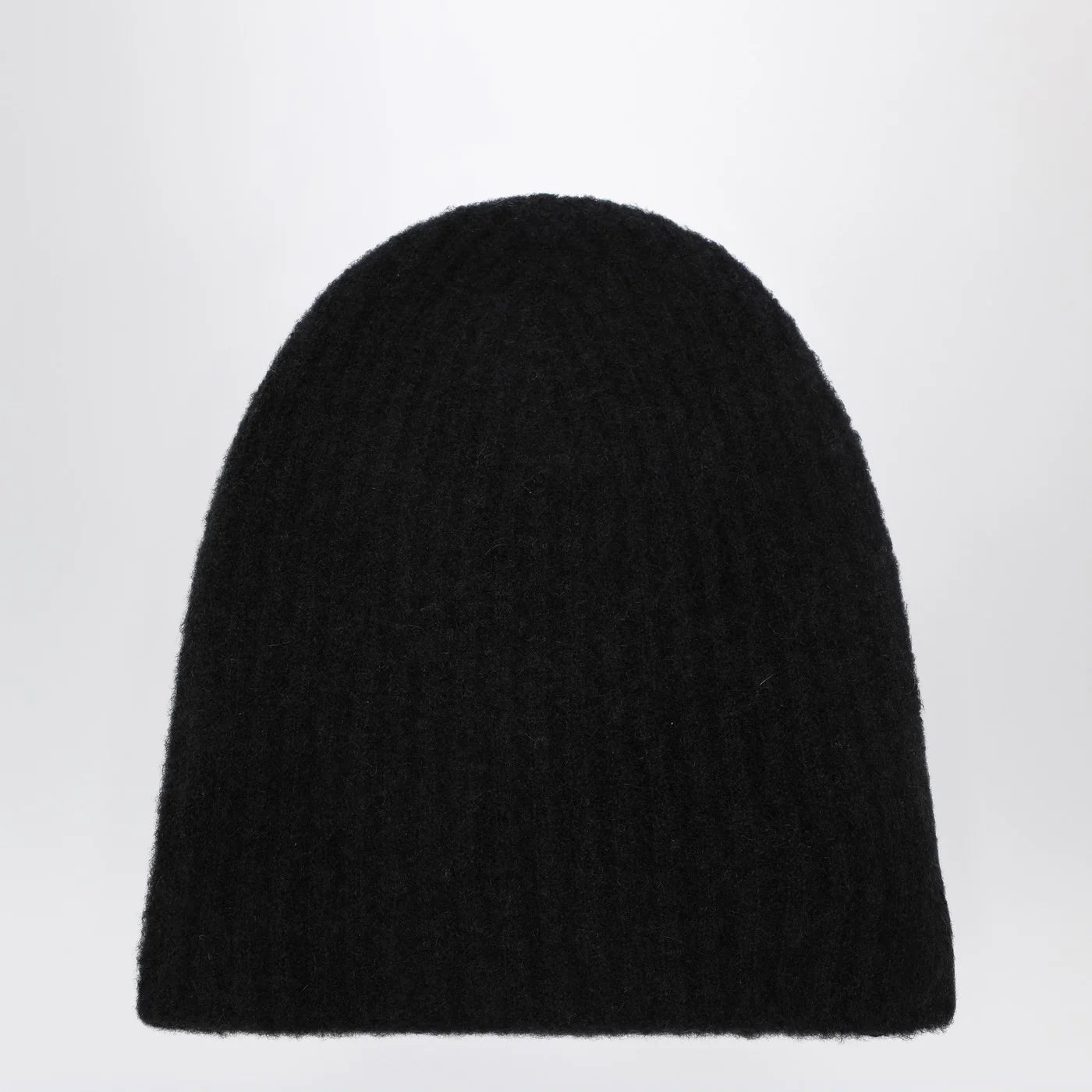 Roberto Collina Black cashmere ribbed beanie