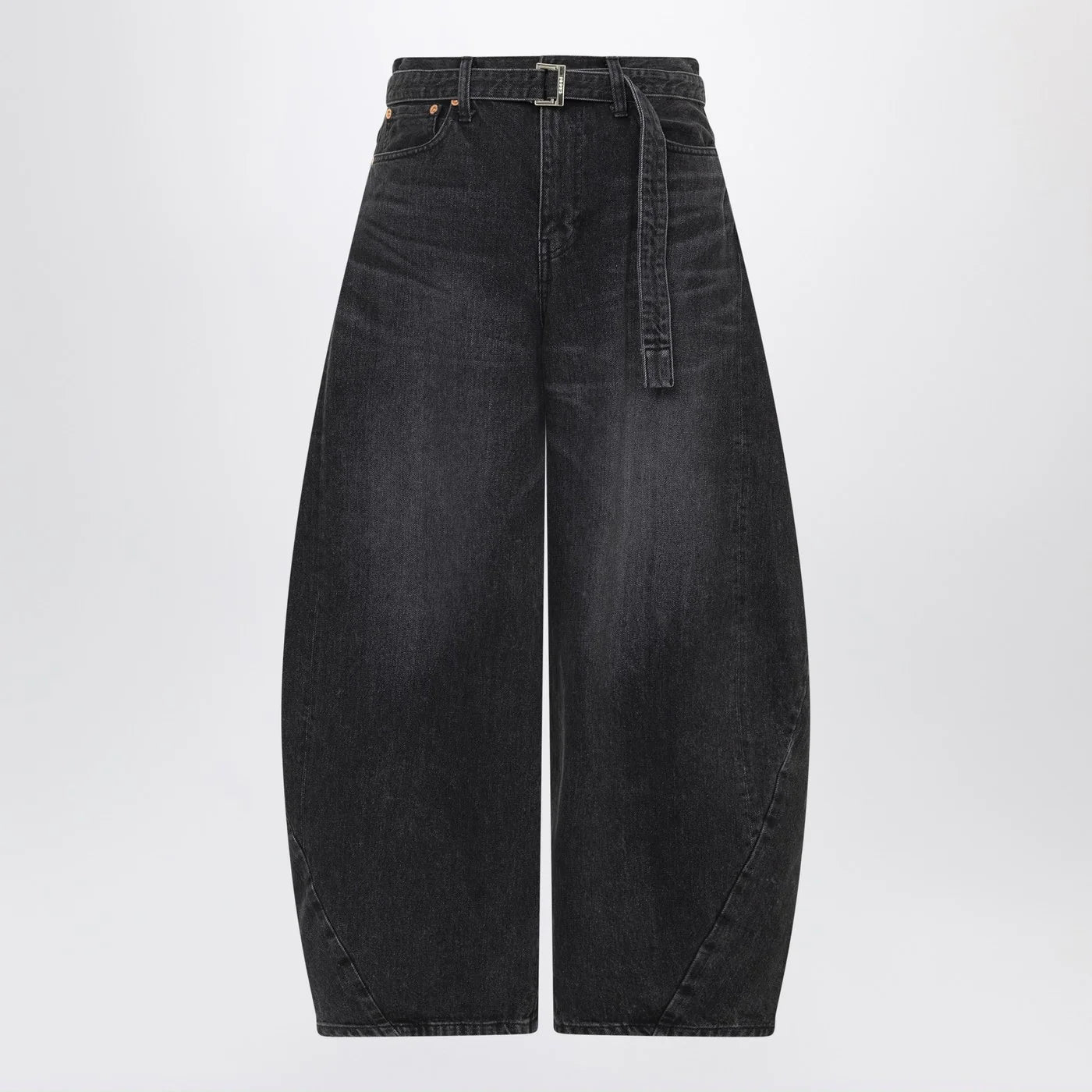 Sacai Black wide-leg denim trousers