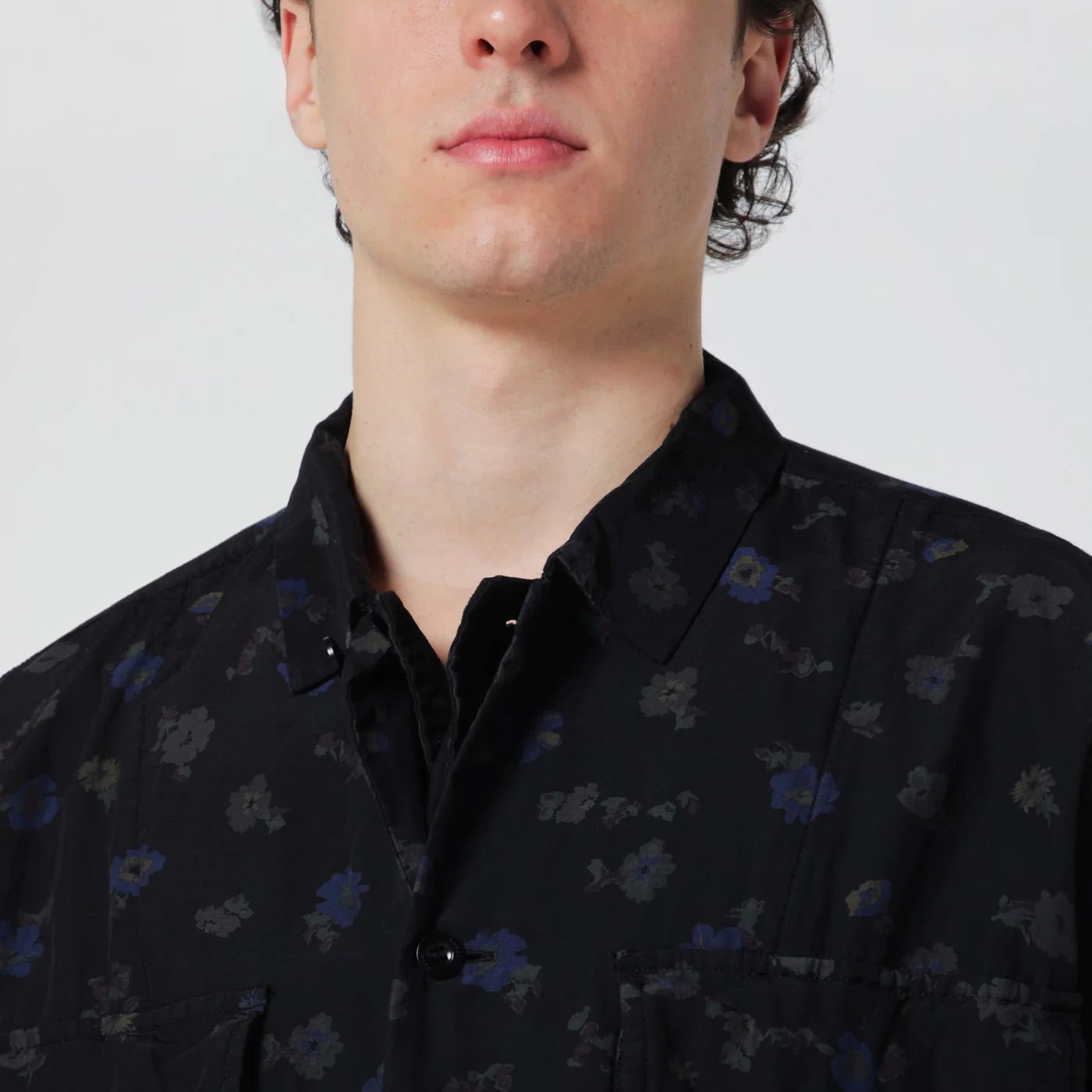 Sacai Black shirt with floral print