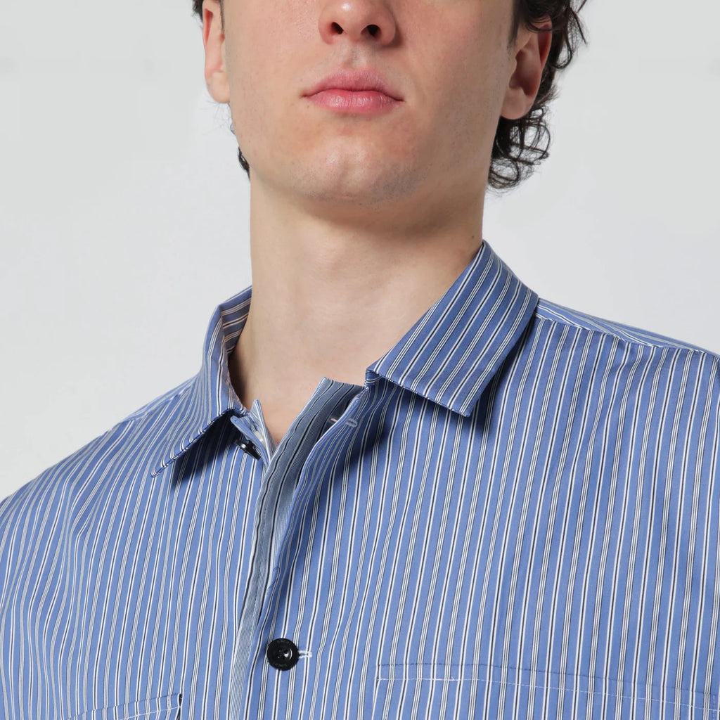 Sacai Light blue striped cotton shirt