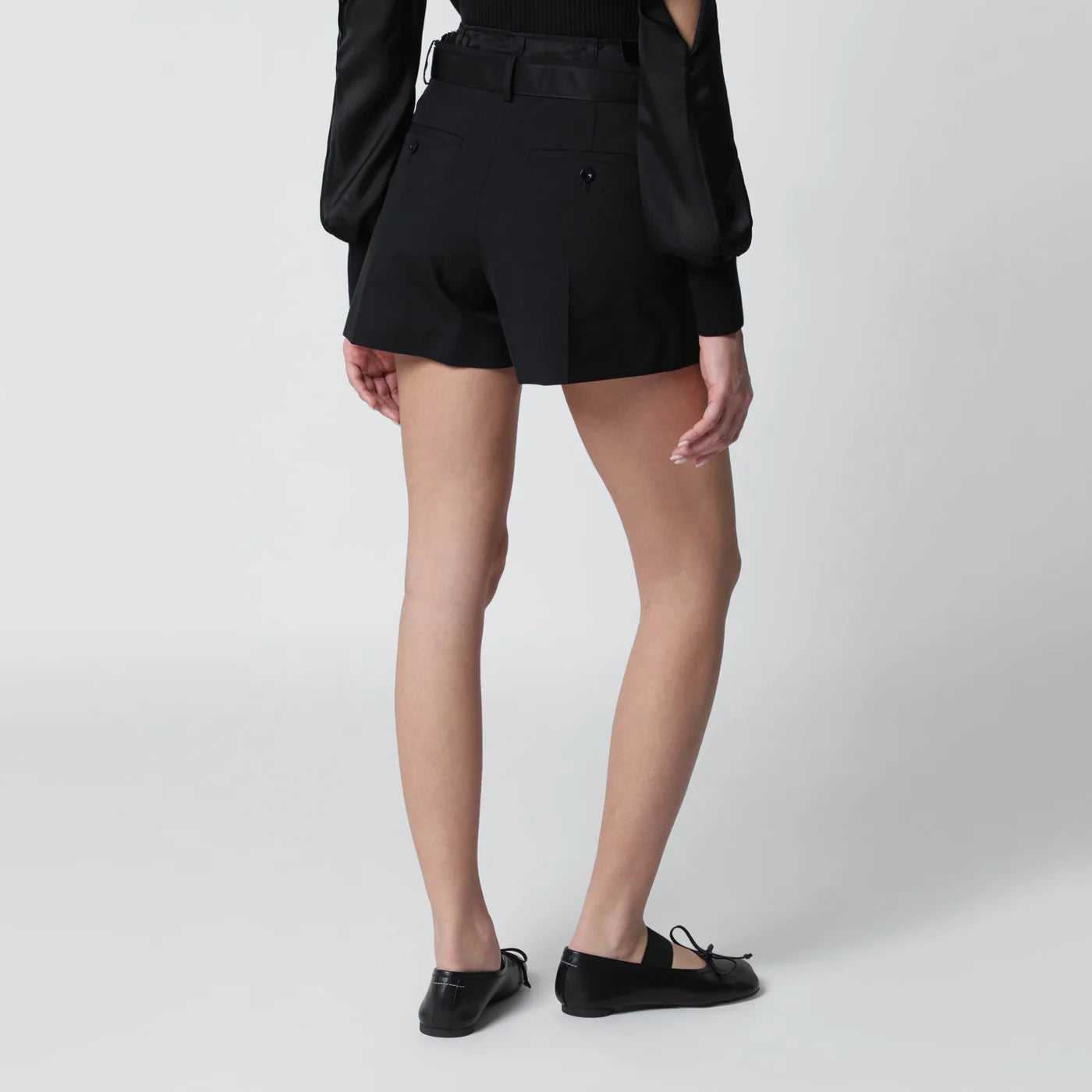 Sacai Black wool-blend Shorts