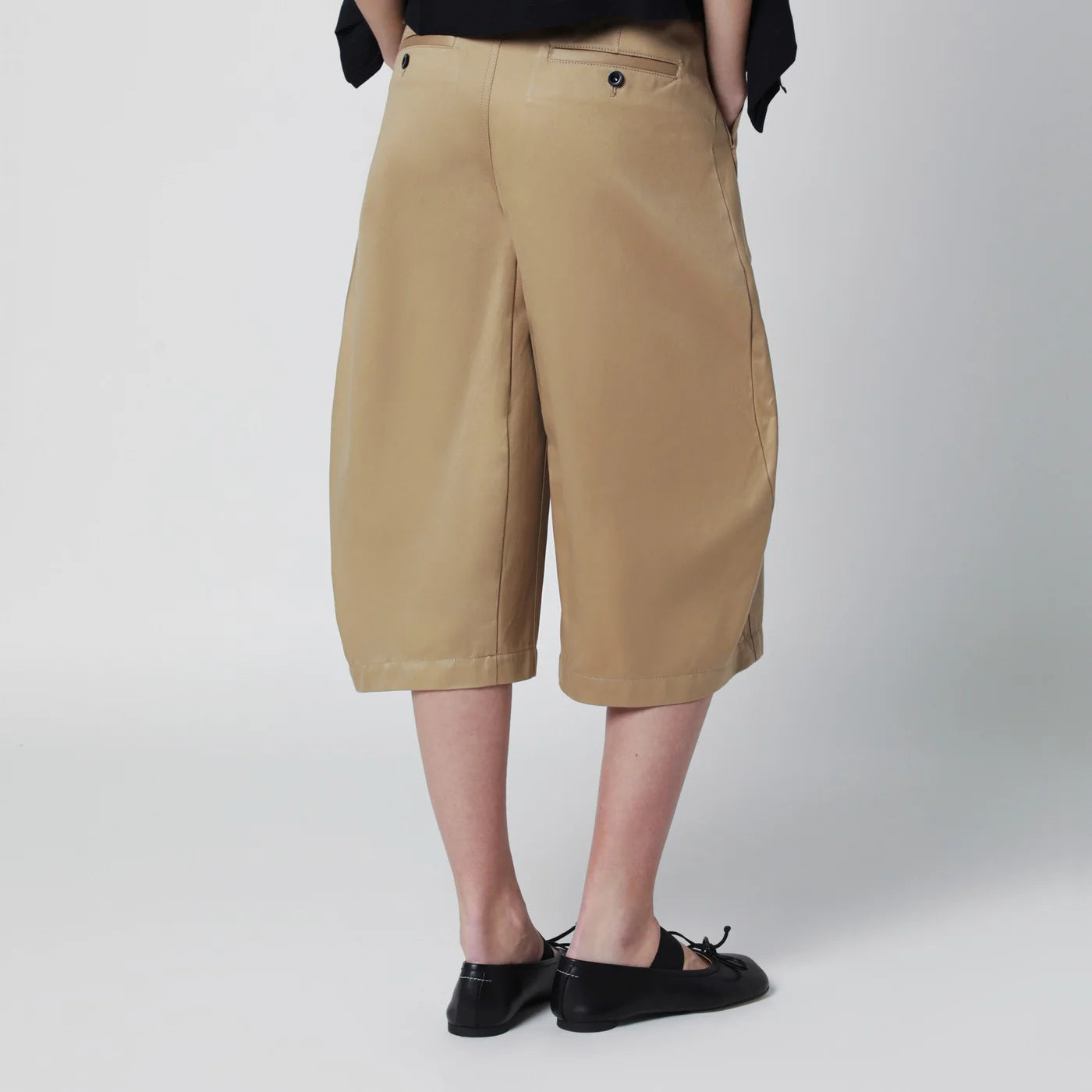 Sacai Beige cotton chino bermuda shorts