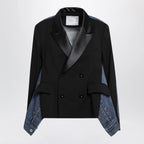 Sacai Double-breasted jacket in wool and denim