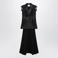 Sacai Black wool organza vest