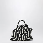 The Attico La Passeggiata Mini bag in black and white pony hair leather