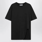 The Attico Black washed T-shirt with shaped hem