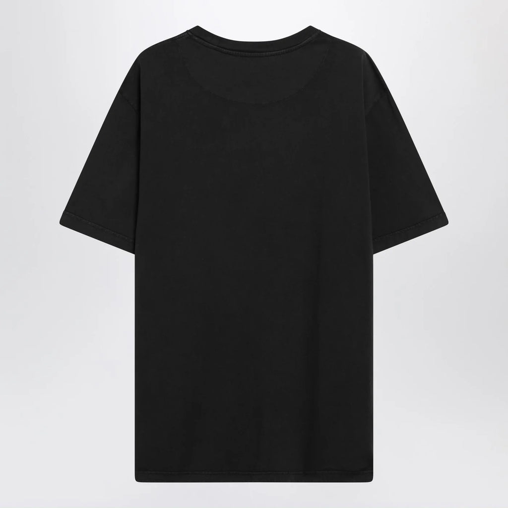 The Attico Black washed T-shirt with shaped hem