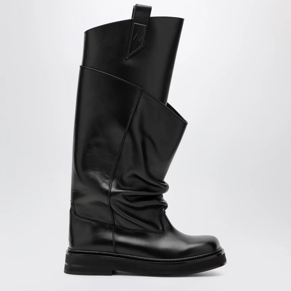 The Attico Robin Passeggiata combat boots in black calf leather