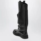 The Attico Robin Passeggiata combat boots in black calf leather