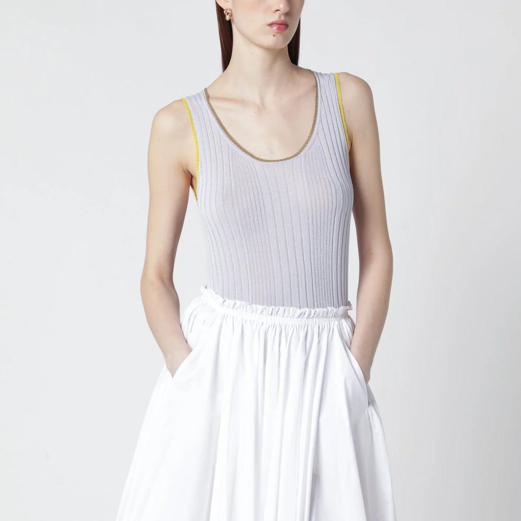 Roberto Collina Lilac tank top with gold trim