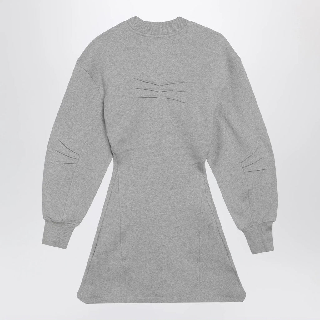 The Attico Melange cotton jersey mini dress in grey