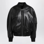 The Attico Anja bomber jacket in black leather