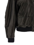 The Attico Shearling Neck Bomber Jacket