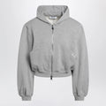The Attico Boxy zip-up hoodie in melange grey cotton