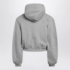 The Attico Boxy zip-up hoodie in melange grey cotton