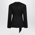 The Attico Black virgin wool tuxedo jacket with satin lapels