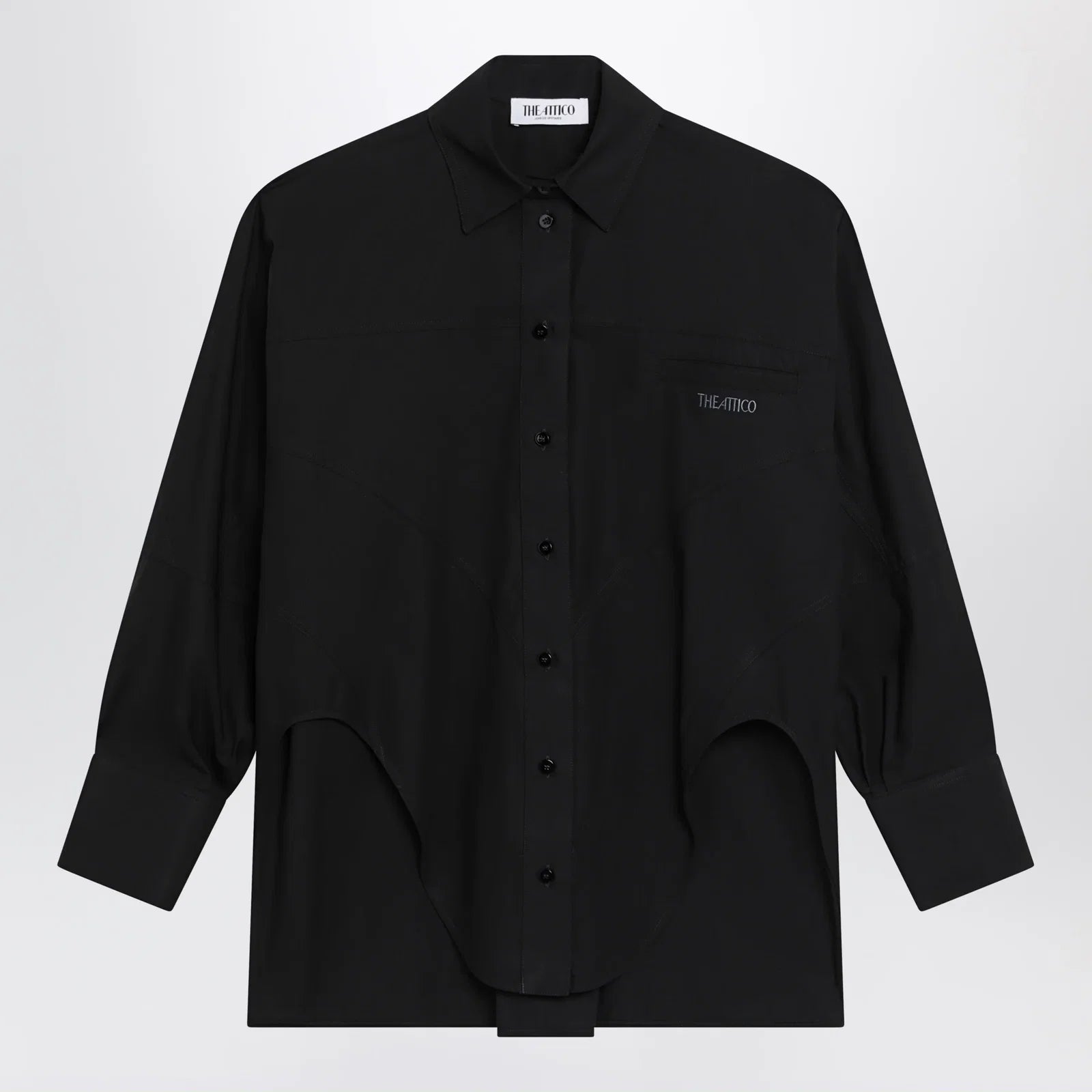 The Attico Black cotton shirt with logo