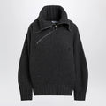The Attico Dark grey wool and cashmere sweater with zip