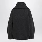 The Attico Dark grey wool and cashmere sweater with zip