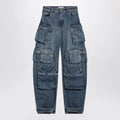 The Attico Fern washed blue cargo trousers