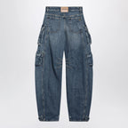 The Attico Fern washed blue cargo trousers