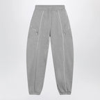 The Attico Long jogger pants in melange grey cotton jersey