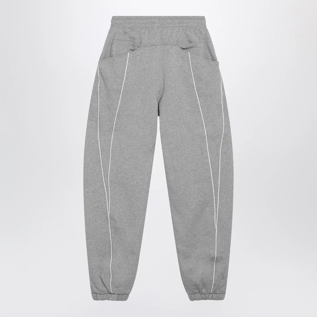 The Attico Long jogger pants in melange grey cotton jersey