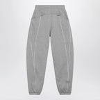 The Attico Long jogger pants in melange grey cotton jersey