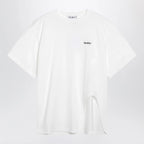 The Attico Oversized cotton jersey T-shirt with cutout hem, white