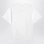 The Attico Oversized cotton jersey T-shirt with cutout hem, white