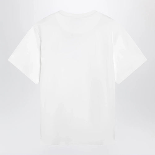 The Attico Oversized cotton jersey T-shirt with cutout hem, white