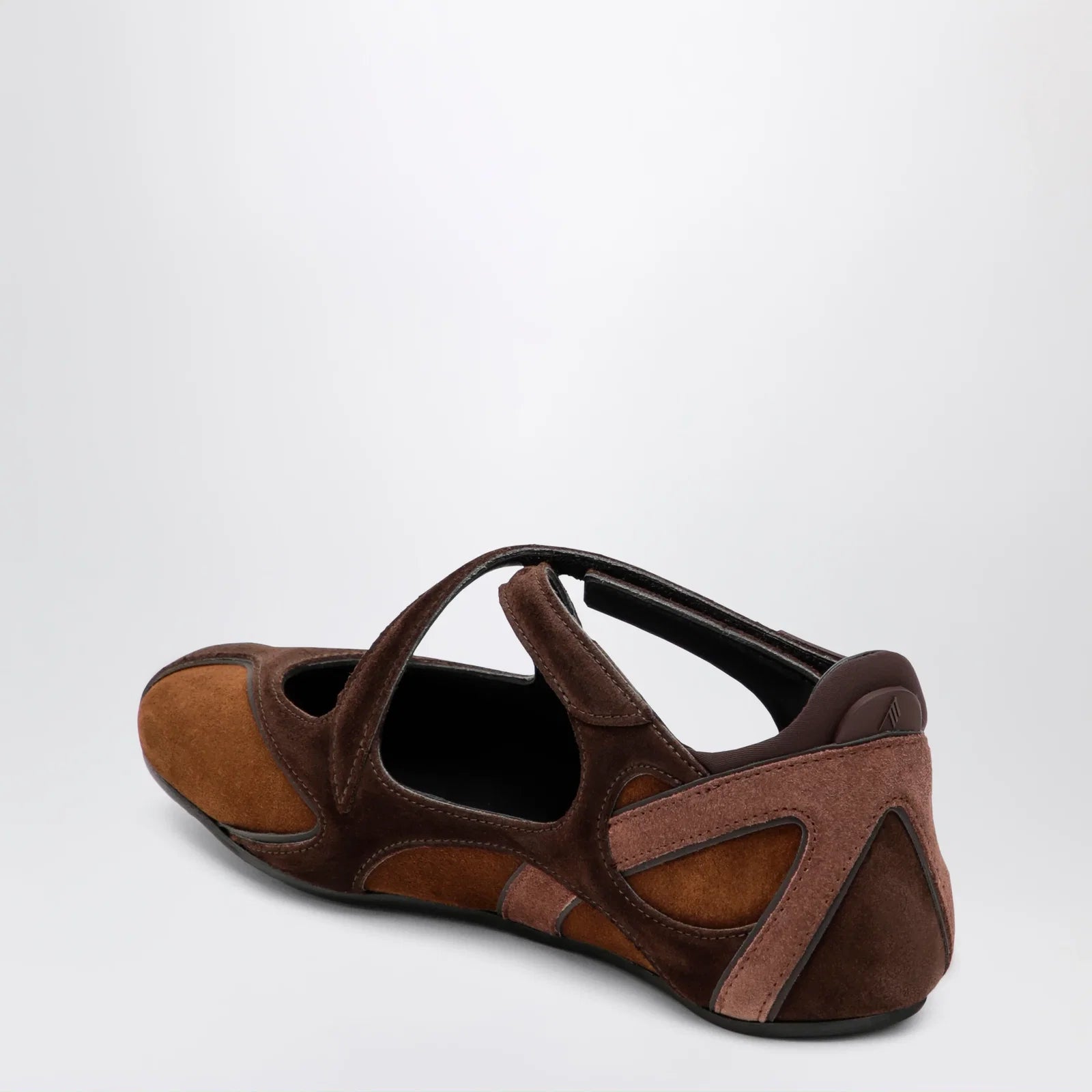The Attico Floor 01 suede ballerina-sneaker flats in brown