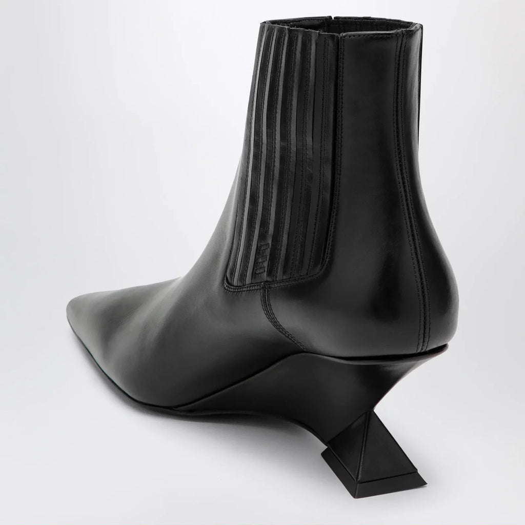 The Attico Cheope wedge-heel ankle boots in black calfskin