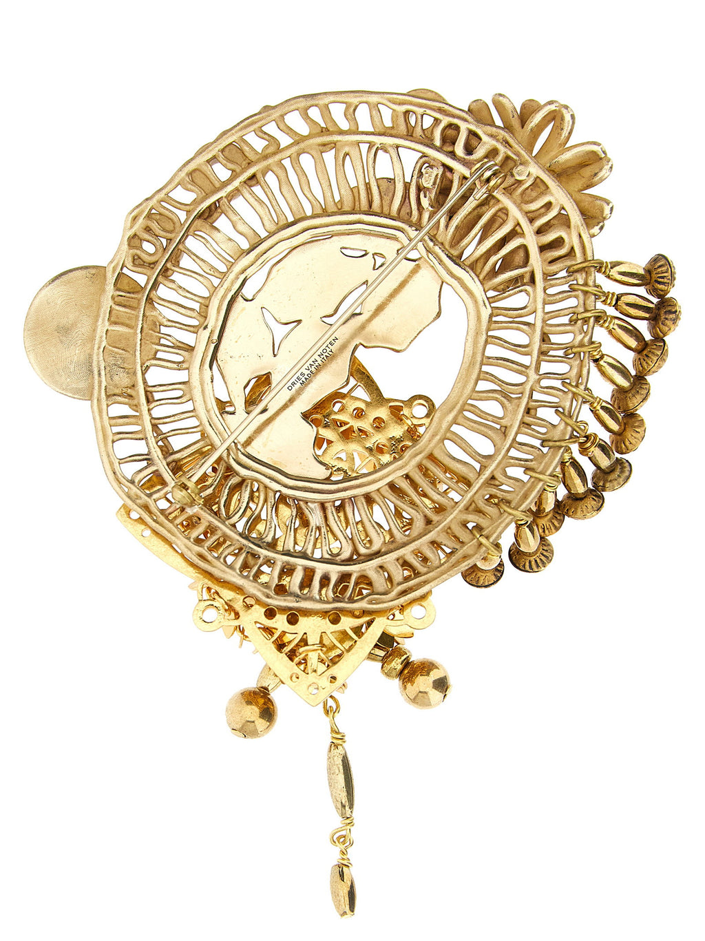 Dries Van Noten Antiqued Brass Brooch