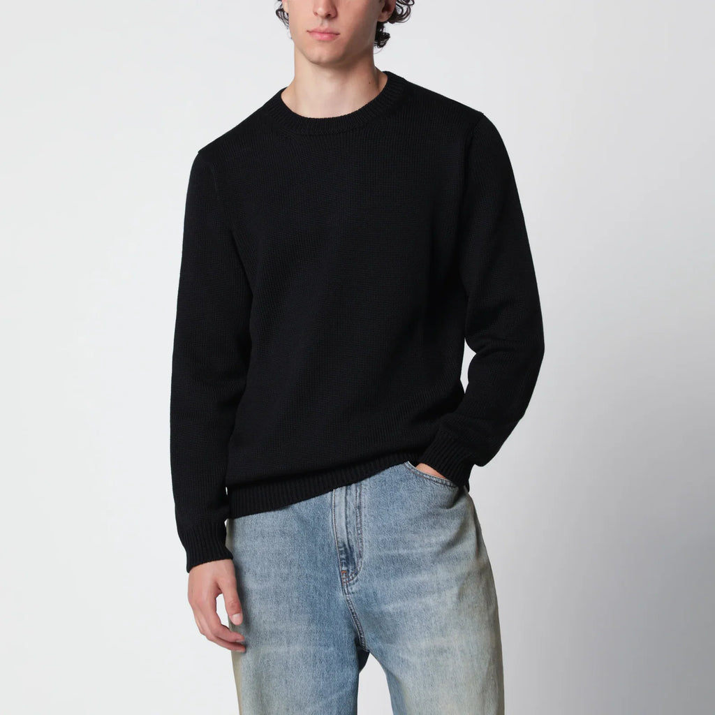 Roberto Collina Black wool crew-neck sweater