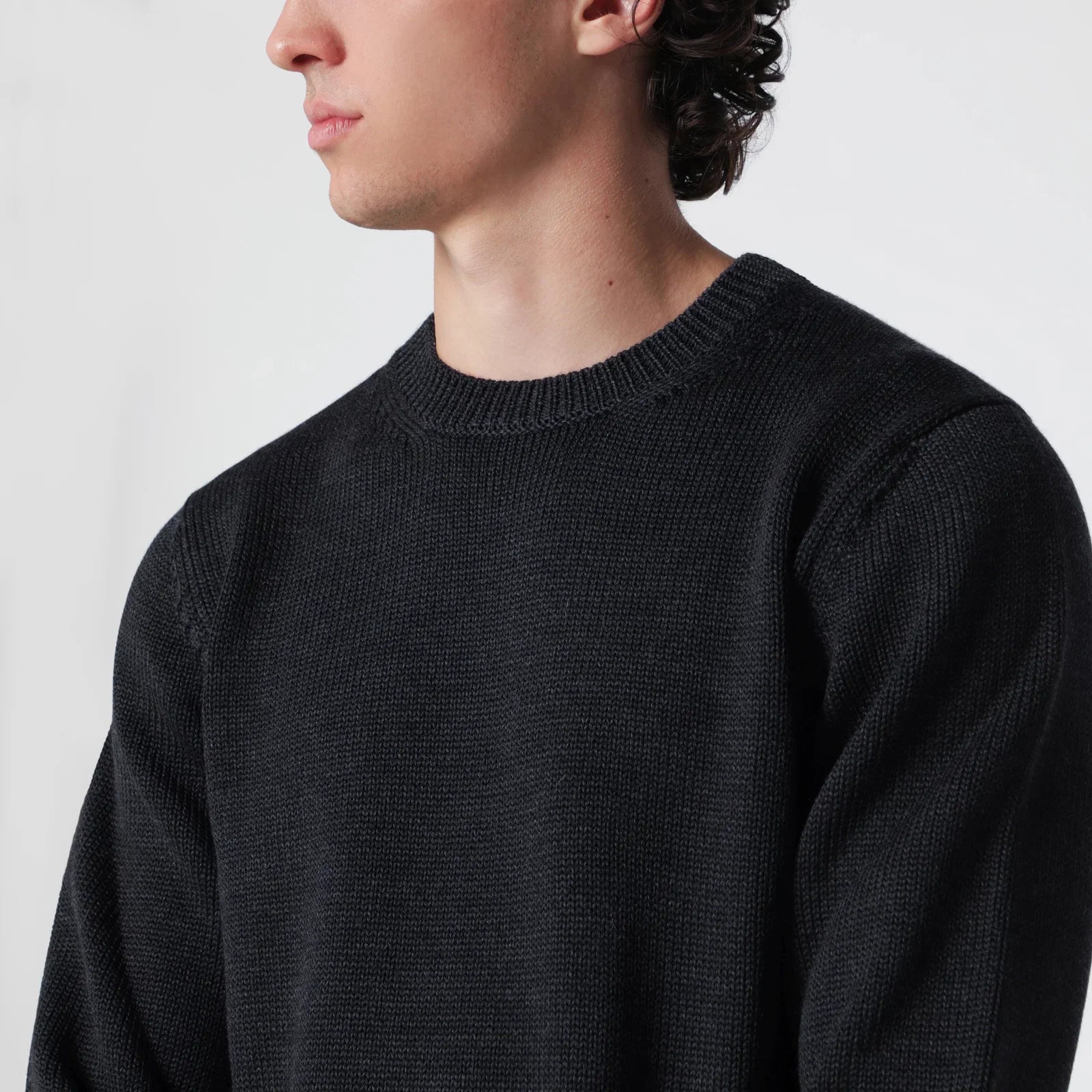 Roberto Collina Anthracite grey wool crew-neck sweater