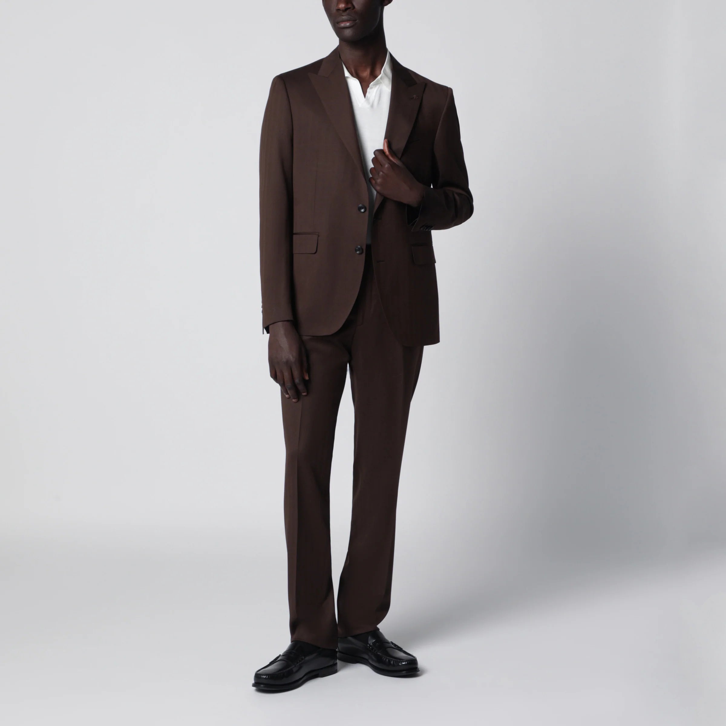 Tagliatore Single-breasted brown wool suit