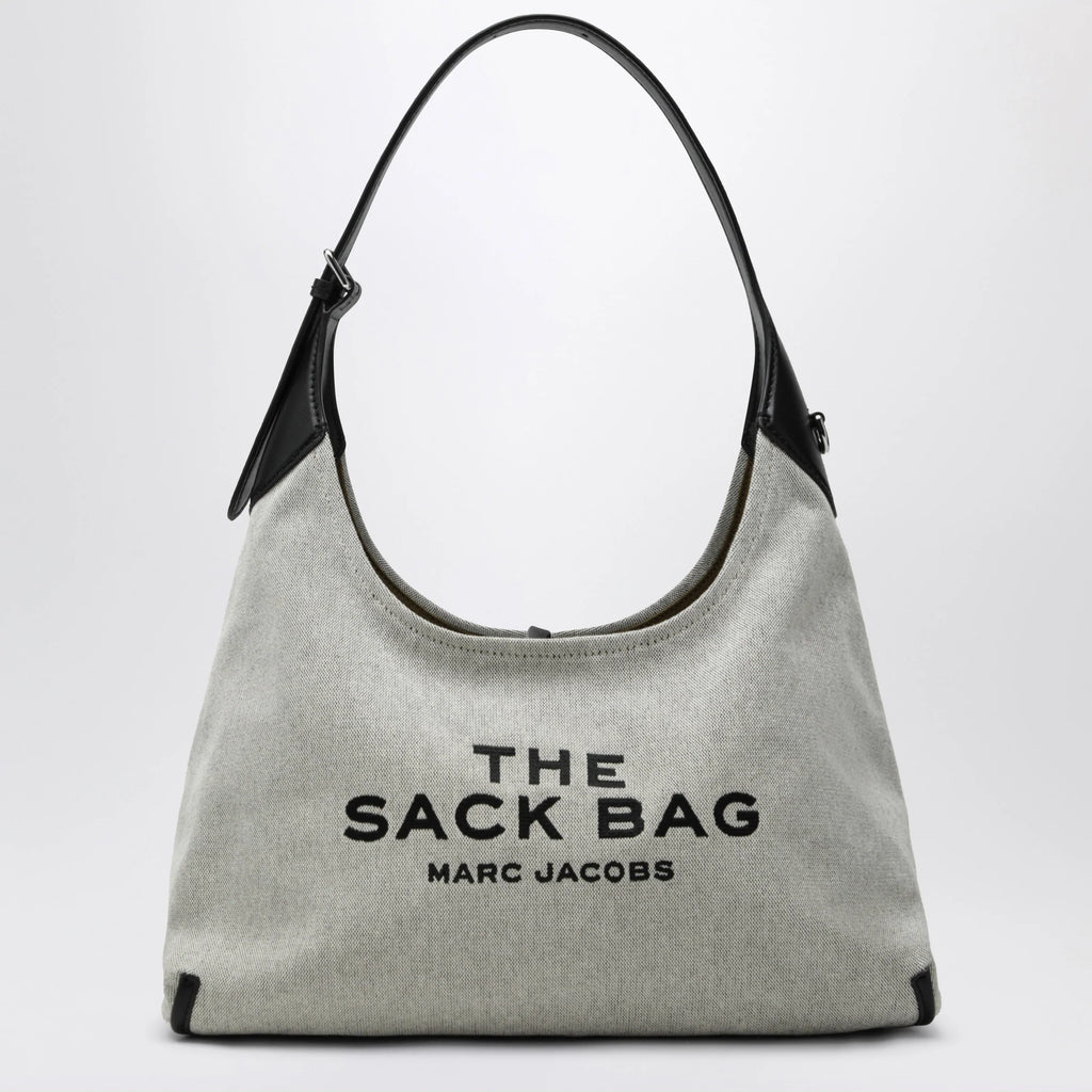 Marc Jacobs Sack Bag bucket bag in canvas and leather ivory/black