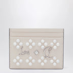 Christian Louboutin Kios card holder in grained calfskin and spikes