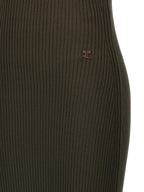 Courreges Twist Rib Knit Long Dress