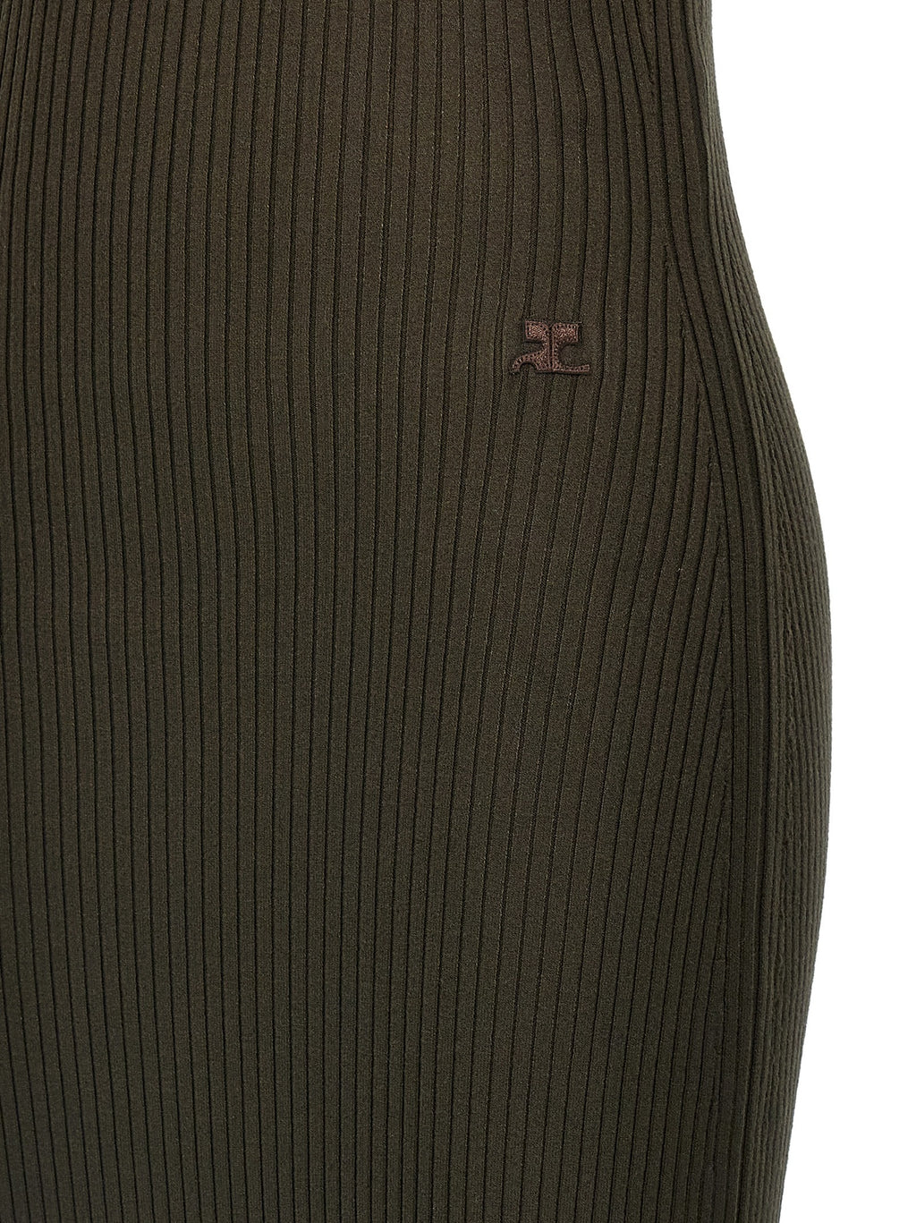 Courreges Twist Rib Knit Long Dress