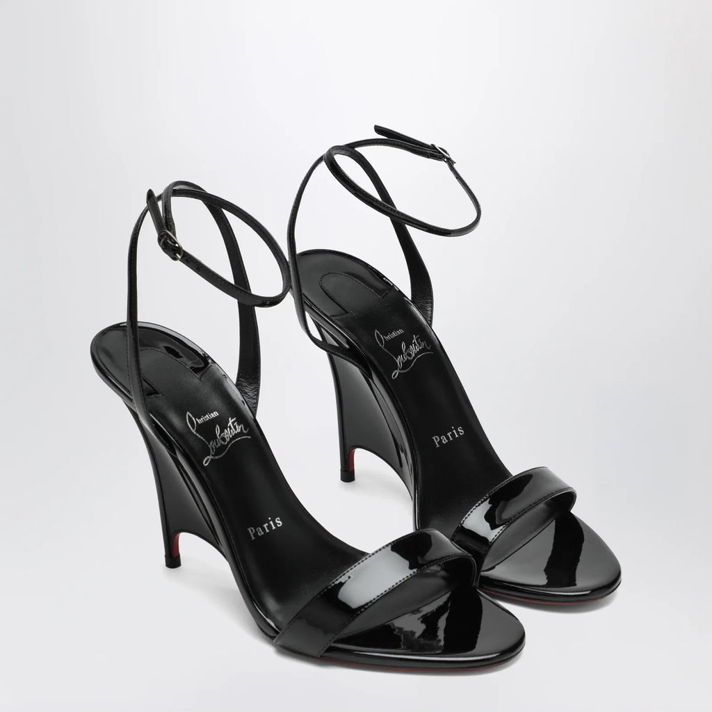 Christian Louboutin Miss Z black patent leather wedge sandals