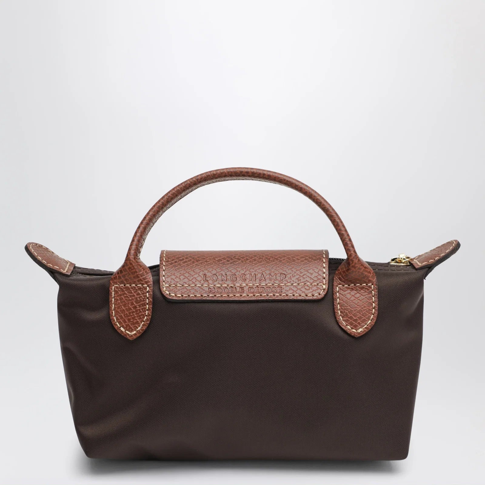 Longchamp Le Pliage Original Pebble clutch bag moka
