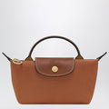 Longchamp Le Pliage Original Pebble clutch bag cognac